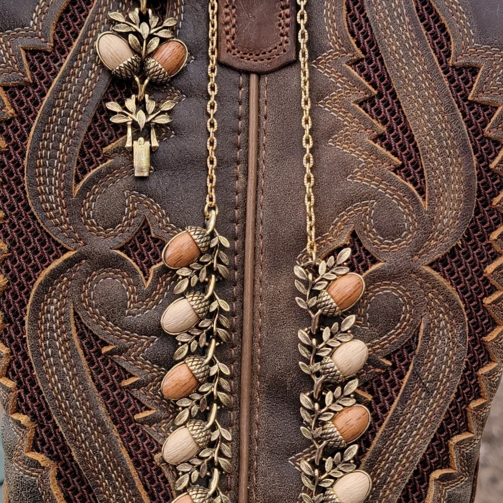 Vintage 1950s Coro ACORN Faux Wood Molded Bracelet Earrings Necklace Set